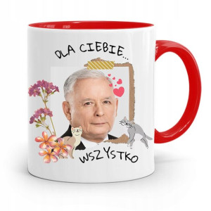 Kubek Czerwony Śmieszny Pis Jarosław Kaczyński