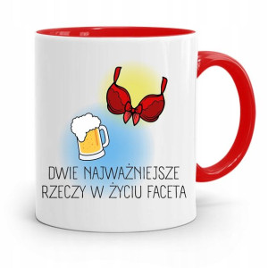 Kubek Czerwony Śmieszny Zabawny Dwie Najważniejsze