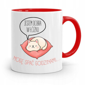Kubek Czerwony Śmieszny Zabawny Jestem Dobra