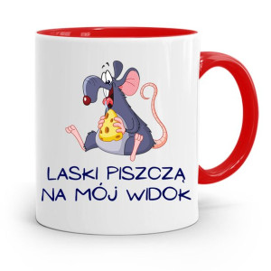 Kubek Czerwony Śmieszny Zabawny Laski Piszczą