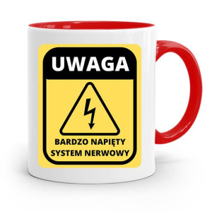 Kubek Czerwony Śmieszny Zabawny Napięty System