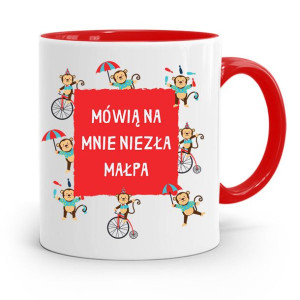 Kubek Czerwony Śmieszny Zabawny Niezła Małpa