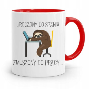 Kubek Czerwony Śmieszny Zabawny Urodzony Do Spania
