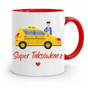 Kubek Czerwony Taksówkarza Super Taksówkarz