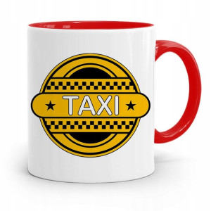 Kubek Czerwony Taksówkarza Taxi Taryfiarz