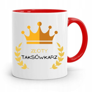 Kubek Czerwony Taksówkarza Złoty Taksówkarz