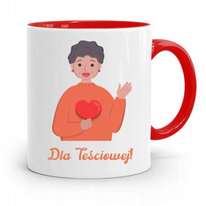 Kubek Czerwony Teściowej Dla Teściowej! Prezent