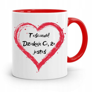 Kubek Czerwony Teściowej Teściowo Dziękuje Ci