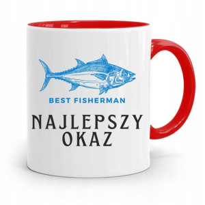 Kubek Czerwony Wędkarza Rybaka Najlepszy Okaz