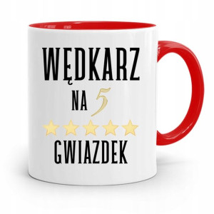 Kubek Czerwony Wędkarza Wędkarz Na 5 Gwiazdek