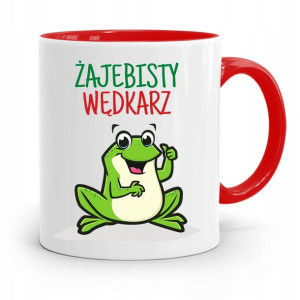 Kubek Czerwony Wędkarza Żajebisty Wędkarz Prezent