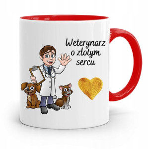 Kubek Czerwony Weterynarza O Złotym Sercu Prezent