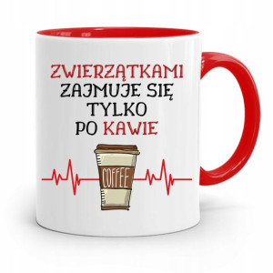 Kubek Czerwony Weterynarza Zajmuje Się Po Kawie