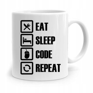 Kubek Informatyka Programisty Eat Sleep Repeat