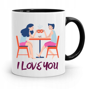 Kubek Prezent Czarny Dla Chłopaka I Love You