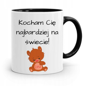 Kubek Prezent Czarny Dla Chłopaka Kocham Cie