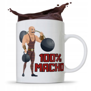 Kubek Prezent Dla Chłopaka Faceta 100% Macho