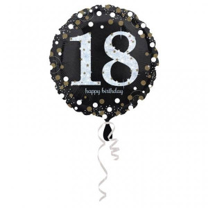 Balon Foliowy 18 Happy Birthday Czarny 45cm