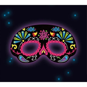 Maska Świecąca Czarno-kolorowa Los Muertos