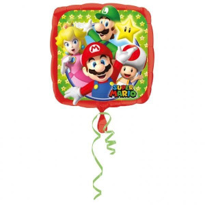 Balon Foliowy Kwadratowy 43cm Super Mario