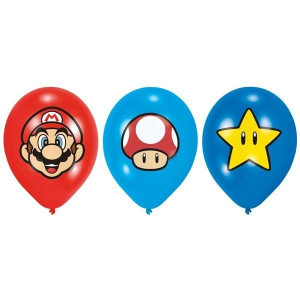 Zestaw Balonów Lateks Super Mario Bros 27,5cm 6szt