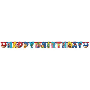 Baner Papierowy Urodziny Super Mario Gra Party