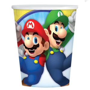 Kubeczki Papierowe Niebieskie Super Mario 250 Ml