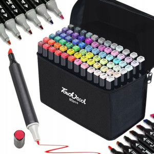Markery Alkoholowe Pro Zestaw Touch 80szt + Torba