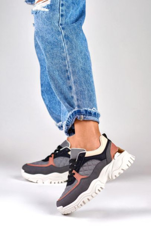 Szare sneakersy damskie Bellis