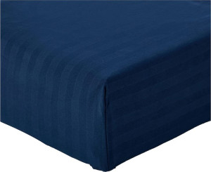 Prześcieradło z gumką Deluxe mikrofibra paski 160x200x30 cm niebieski morsk