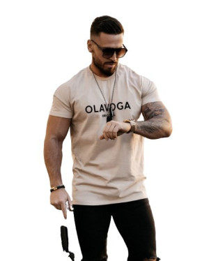 T-shirt męski OLAVOGA ERNESTO beż - XL