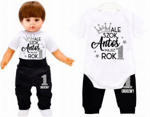 Komplet urodziny kr.rękaw Ale szok mam już rok 92