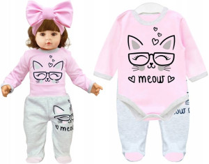 Komplet dziecięcy body półśpioszki Meow r. 68