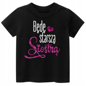 Koszulka t-shirt Będę starszą siostrą BROKAT r.140