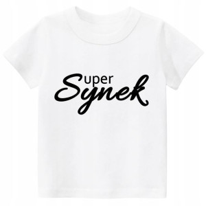 Koszulka z nadrukiem tshirt Super Synek r. 146