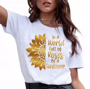 Koszulka damska nadruk Be a sunflower S