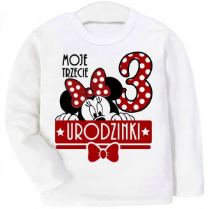 Bluzka koszulka 3 URODZINY MYSZKA MINNIE r 110