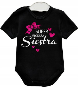 Body krótki rękaw Super młodsza siostra r. 86