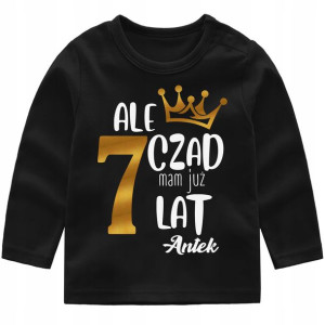 Bluzka URODZINY Ale czad mam 7 lat IMIĘ r. 128