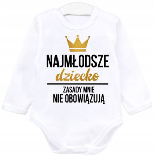Body długi rękaw napisy Najmłodsze dziecko r. 86