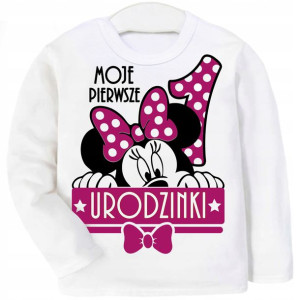 Bluzka Pierwsze Urodziny Rok Myszka Minnie R 98