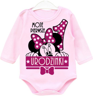 Body dł rękaw URODZINY rok Myszka Minnie r. 98