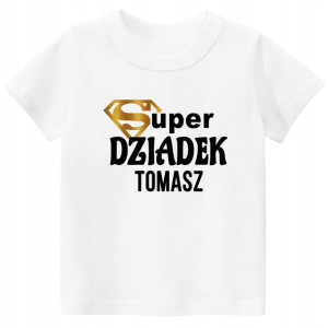Koszulka z nadrukiem Super dziadek PREZENT L