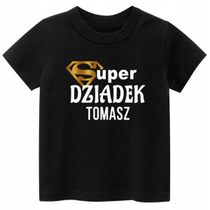 Koszulka z nadrukiem Super dziadek PREZENT L