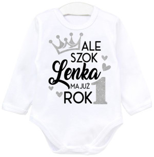 Body dł rękaw Ale szok mam już rok IMIĘ BROKAT 74