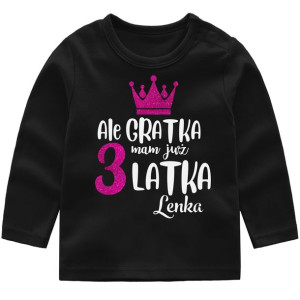 Bluzka URODZINY Ale gratka mam 3 latka IMIĘ r. 98