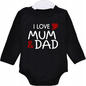Body z nadrukiem I love mum&dad dł rękaw r. 68