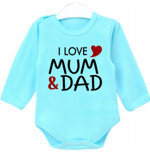 Body z nadrukiem I love mum&dad dł rękaw r. 86