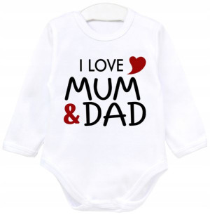 Body z nadrukiem I love mum&dad dł rękaw r. 62