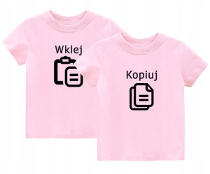 Zestaw koszulek dla bliźniaków KOPIUJ WKEJ r. 146